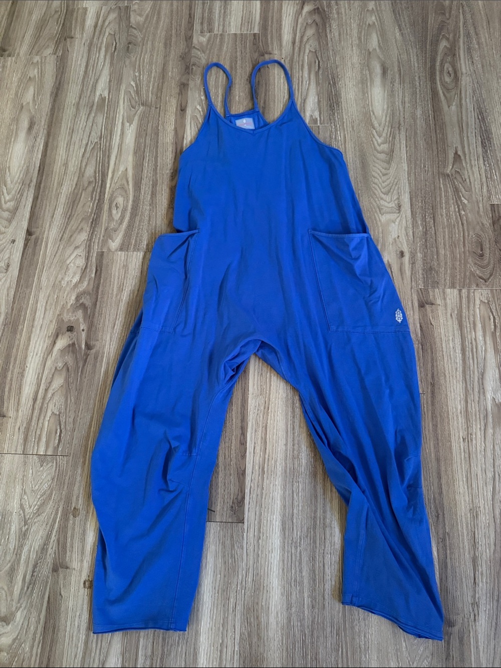 FP Movement by Free People Cobalt Blue Spaghetti-Strap Jumpsuit